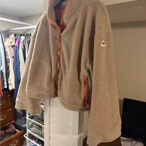 Penfield Beige Sherpa Jacket with Rust Trim